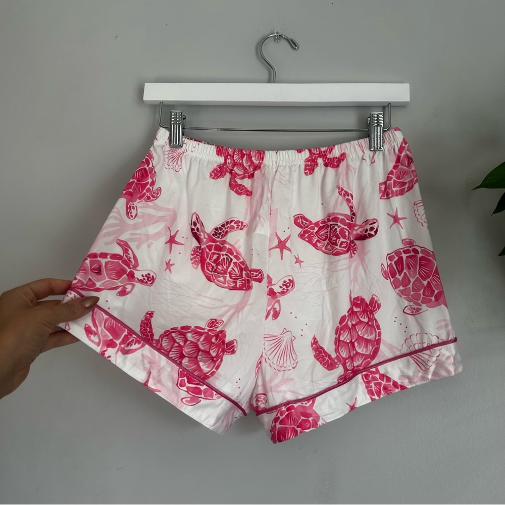 Amazon Pink Turtle Pajama Set size medium trending vacation summer pj set - Picture 10 of 12